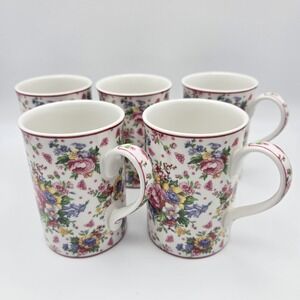 Set‎ Of 5 Royal Albert Old Country Roses Floral Lady Carlyle Bone China Tea Mugs